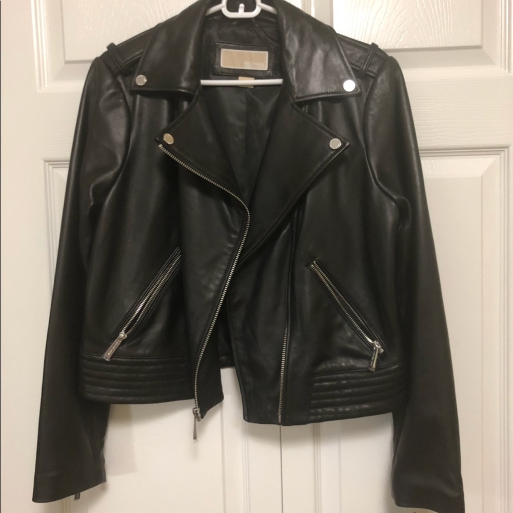 Michael Kors Black Genuine Motorcycle Jacket